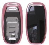 Husa Cheie Smartkey Compatibila cu Audi 3 Butoane ROZ TPU+PC Audi A6 A7 A8 4G