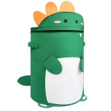 Cutie de Depozitare 2In1, Flippy, Impermeabila, Covor pentru Jucarii si Lego 150cm, Capacitate Mare, cu Manere, cu Sfori, Inaltime 40cm, Model Dinozau