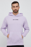 Helly Hansen bluză bărbați, culoarea violet, cu glugă, cu imprimeu 53924