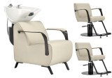 Set Inez gri, spălătorie coafură, 2 fotolii hidraulice rotative, spălător mobil, chiuvetă ceramică, robinet, duză