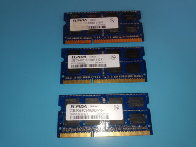 Memorie laptop DDR3 2Gb 1333Mhz PC3-10600S Elpida foto