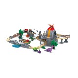 Jucarie din lemn - Tren aventură Dino (61 piese)