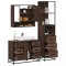 vidaXL Set mobilier de baie, 3 piese, stejar maro, lemn prelucrat 3301174