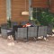 vidaXL Set de masă pentru grădină cu perne, 9 piese, gri, poliratan 3095026