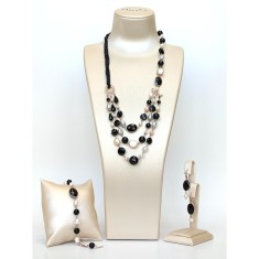 Set Diva din agat negru și perle