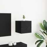 Dulap TV Perete vidaXL Stejar Negru 30.5x30x30 cm, Suport TV, Comoda TV Suspendata, Greutate Maxima 60 kg