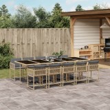 VidaXL Set mobilier grădină cu perne, 11 piese bej combinat poliratan 3211476