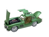 Macheta Metalica replica Mercedes-Benz 300SL Gullwing, 1:24, cu Abur si Sunete Deschide Usi, Capota, Portbagaj Culoare Verde