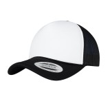 Sapca de baseball din plasa Flexfit Trucker, cozoroc curbat, negru alb - OUTLET