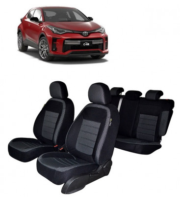 Set Huse scaune auto dedicate TOYOTA C-HR (2016-2019) bancheta fractionata foto