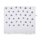 Cumpara ieftin Prosop de maini si fata bumbac negru alb Inimioare 40x66 cm
