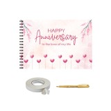 Set Album foto / GuestBook/ Scrapbooking pentru prima aniversare nunta/relatie, pagini negre, A4 landscape, 30 file, 60 poze, accesoriu nunta