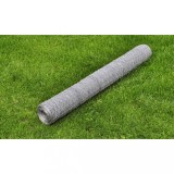 VidaXL Plasă de s&acirc;rmă găini, argintiu, 25 x 0,75 m, oțel galvanizat