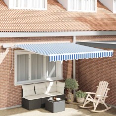 Cortina Retractabilă with Manual Albastru și alb 3.5 x 2.5 m