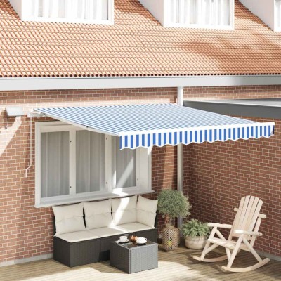 Cortina Retractabilă with Manual Albastru și alb 3.5 x 2.5 m foto