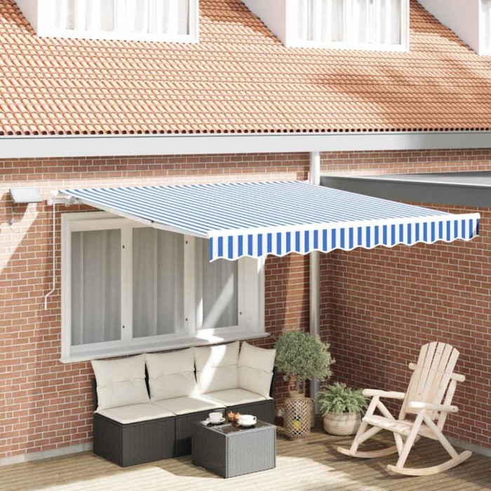 Cortina Retractabilă with Manual Albastru și alb 3.5 x 2.5 m