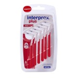 Periuțe interdentare Dentaid Interprox Plus, unghi L 90&deg;, conice, roșii, ISO 0.8-1.0 mm, set 6 buc.