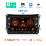 Navigatie VW Golf Polo Passat b7 b6 SEAT leon Skoda, Ecran 7 inch, Android 15, Carplay, 2GB RAM + 64 GB ROM, Waze, Wi Fi, Usb, Bluetooth,NOU