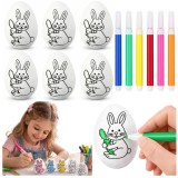 Set 6 oua de Paste din polistiren cu markere colorate, 5.5 x 3.5 cm, Lean 21346