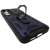 Husa spate TPU negru si plastic bleumarin, inel si protectie camera, pentru Samsung Galaxy S24 5G