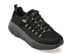Pantofi sport SKECHERS negri, D LUX WALKER 2.0, din piele naturala