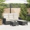 vidaXL Set canapea grădină 3 piese cu perne formă L polirattan negru 3328638