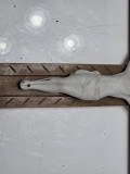 Crucifix vintage lemn si portelan craquelle