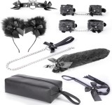 Set Bondage Cute Cat 8pcs Negru