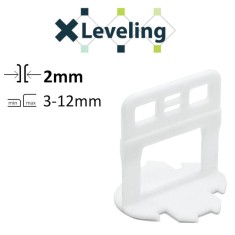 DISTANTIERE AUTONIVELARE ( CLIPS-URI ) PT. GRESIE, FAIANTA SI PLACI - ROST DE 2 MM - 100 BUC - XLEV-PLC2100