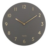 Ceas de perete Creative Light Silent, piele/metal, gri/auriu, 30 cm