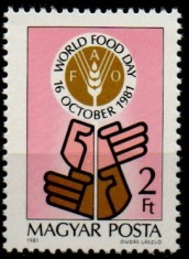UNGARIA 1981, Ziua Mondială a Alimentației, FAO, MNH, serie neuzata