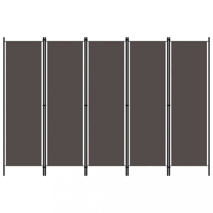 vidaXL Paravan de cameră cu 5 panouri, antracit, 250 x 180 cm