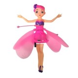 Papusa FOXMAG24, zana zburatorare, cu control interactiv al mainii, dimensiuni 19x6.5cm, baterie reincarcabila, roz