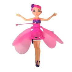 Papusa FOXMAG24, zana zburatorare, cu control interactiv al mainii, dimensiuni 19x6.5cm, baterie reincarcabila, roz