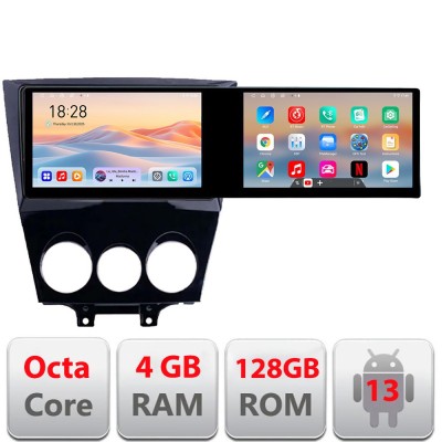 Navigatie Mazda RX8 2003-2008 Edotec 2 ecrane 8 core 4+128 21.6 inch Incell android Wifi 5Ghz gps internet CarStore Technology foto