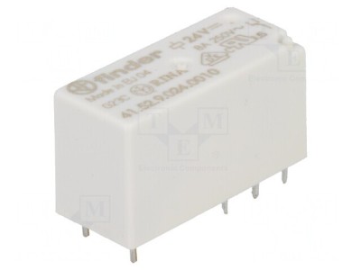 Releu electromagnetic DPDT 24VDC 15A 8A/250VAC PCB foto