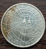 (A363) MONEDA DIN ARGINT GERMANIA - 10 MARK 1999, LIT. J, 50 ANI DE LA SOS KINDERDORFER, 15,5 GRAME, PURITATE 925