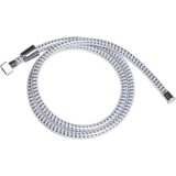 Furtun Duș Flexibil Pvc 200 Cm &ndash; Alb / Argintiu