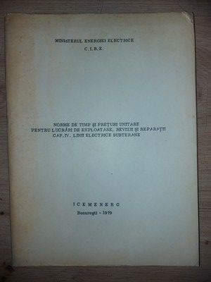 Norme de timp si preturi unitare pentru lucrari de exploatare, revizii si reparatii foto