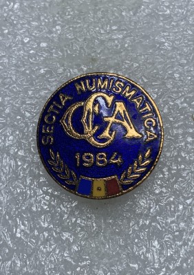 Insigna societatea Numismatica 1984 foto