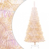 VidaXL Brad de Crăciun artificial cu v&acirc;rfuri irizate, alb, 240 cm, PVC