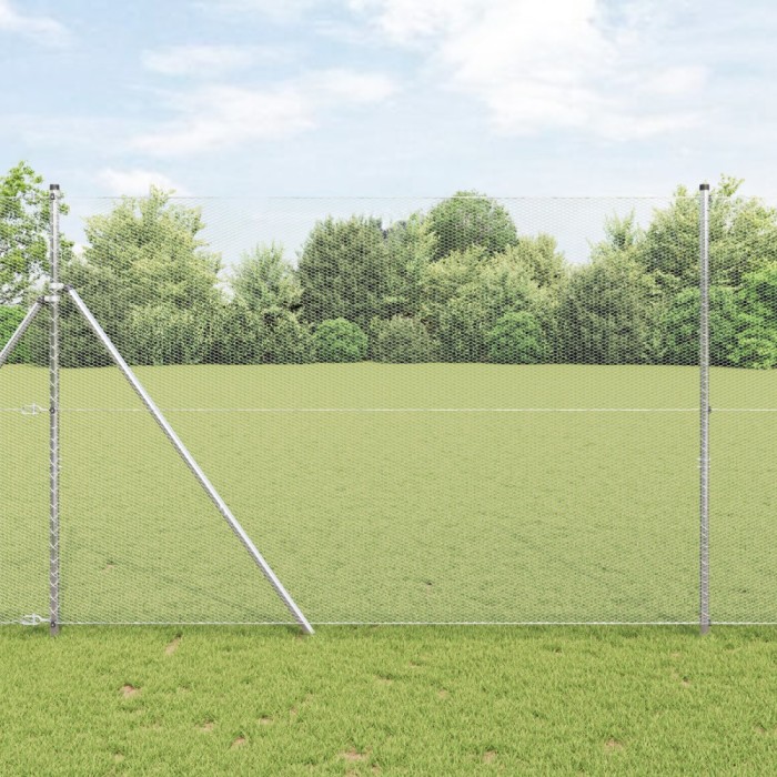 Gard Hexagonal vidaXL 1,5x10 m Oțel Galvanizat