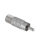Adaptor F mama la RCA tata din metal Goobay