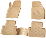 Set de 4 covorase bej cauciuc 3D stil tavita premium pentru Volvo S40, V50 2004-2012, Recambo