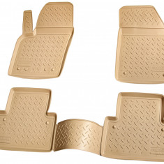 Set de 4 covorase bej cauciuc 3D stil tavita premium pentru Volvo S40, V50 2004-2012