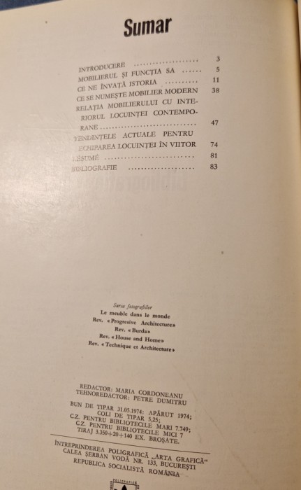 Mobilierul locuintei Nicolae Cucu