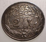 J.426 EGIPT EGYPT WWI PROTECTORAT BRITANIC HUSSEIN KAMIL 2 PIASTRES 1917 ARGINT