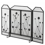 Paravan antiscantei pentru semineu, pliabil, usa magnetica, din metal otel, negru, 125x80cm HOMCOM | Aosom Romania
