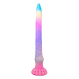 Cumpara ieftin Dildo monster NO. 419 ZONE Series TENTAEEL, &icirc;n formă de tentacul, fosforescent, bază cu ventuză, 44.5 cm, multicolor