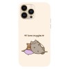 Husa compatibila cu Apple iPhone 14 Pro Max, Viceversa, model I love snuggles Pusheen , Silicon, TPU, Transparent, Carcasa